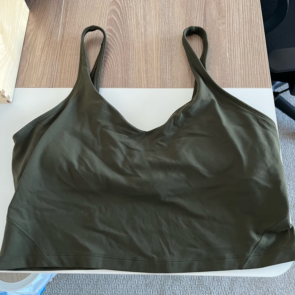 Lululemon crop bra army green women’s size 14